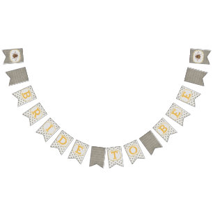 Bride To Bee - Black and white plaid banner