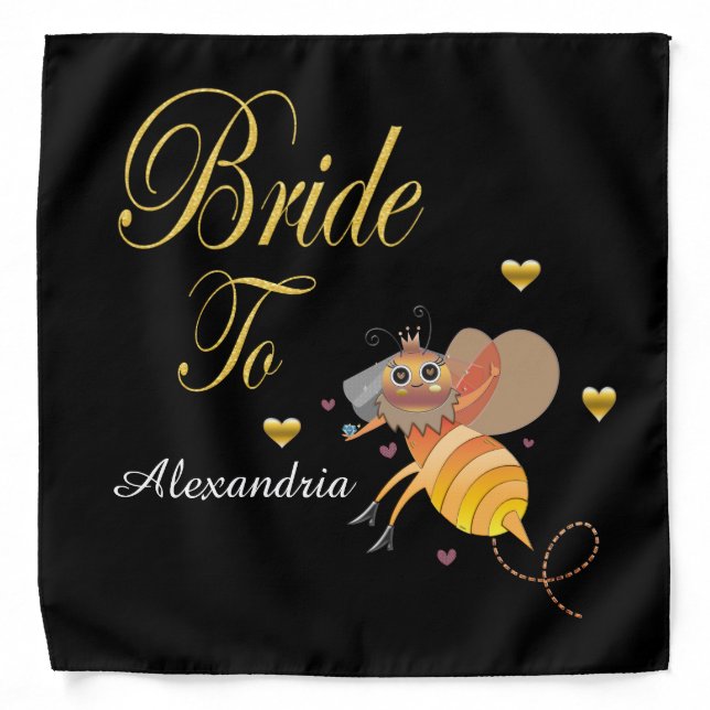 Bride To Bee Bridal Personalize Bandana (Front)