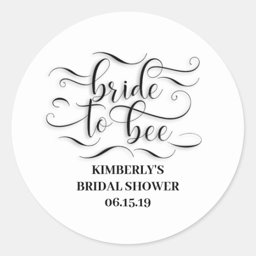 Bride To Bee Bridal Shower Classic Round Sticker