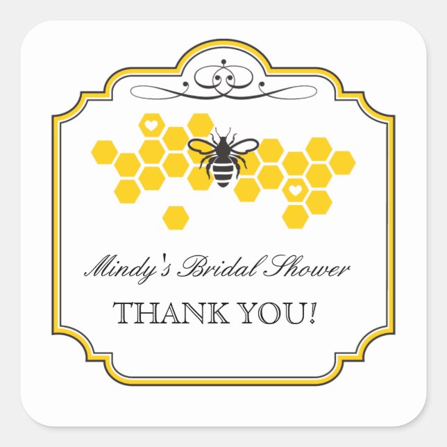 Bride to Bee Bridal Shower Favor Sticker (Front)