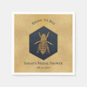 Bride to Bee Bridal Shower Honeybee Honeycomb Gold Napkins