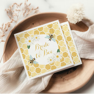 Bride to Bee Bridal Shower honeycomb and daisies Napkins