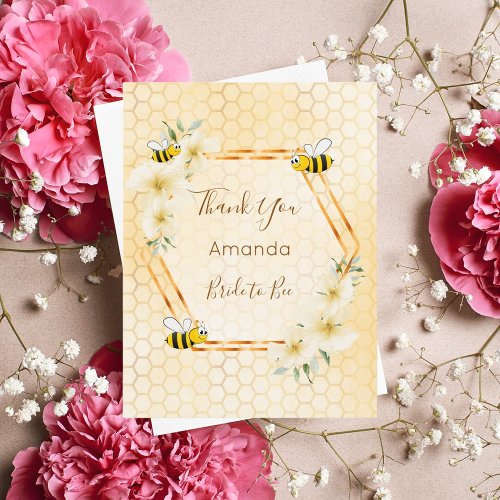Bride to Bee Bridal shower honeycomb thank you Postcard