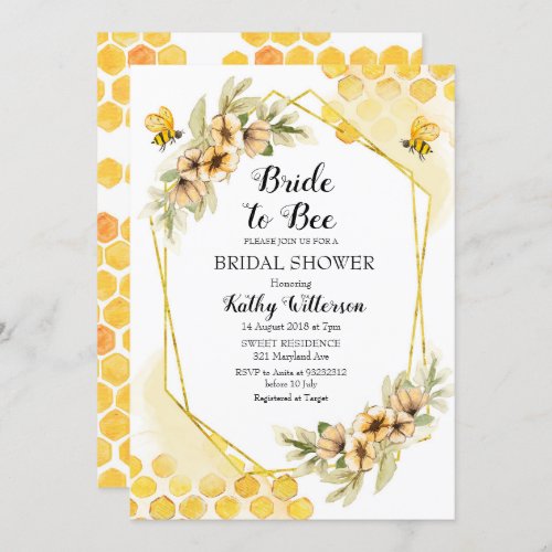 Bride to bee bridal shower invitation