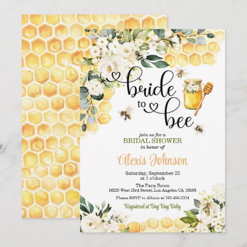 Bride to Bee Bridal Shower Invitation
