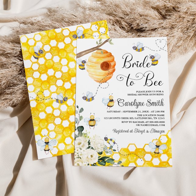 Bride to Bee Bridal Shower Invitation (Creator Uploaded)