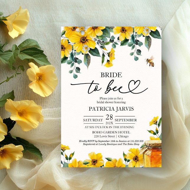 Bride To Bee Bridal Shower Invitation (Creator Uploaded)