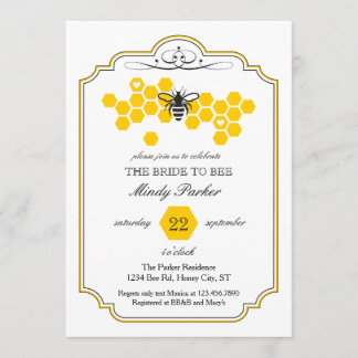 Bride to Bee Bridal Shower Invitation