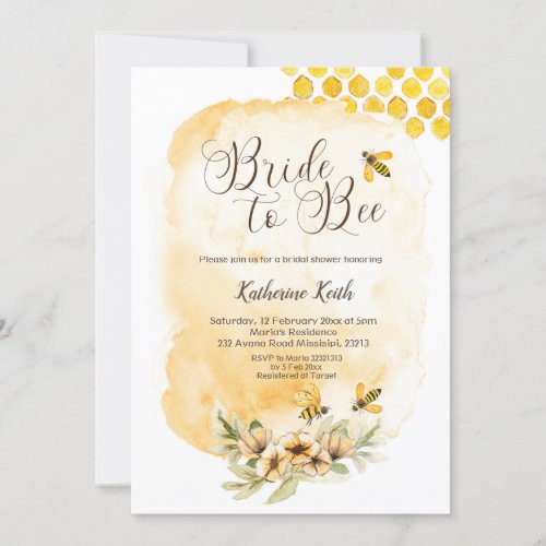 Bride to Bee Bridal Shower Invitation