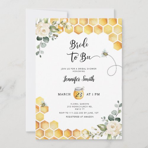 Bride to bee bridal shower invitation