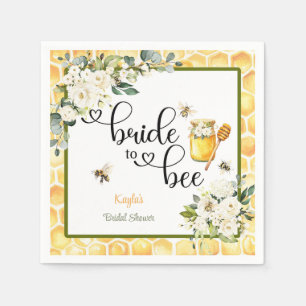 Bride to Bee Bridal Shower Paper Napkins