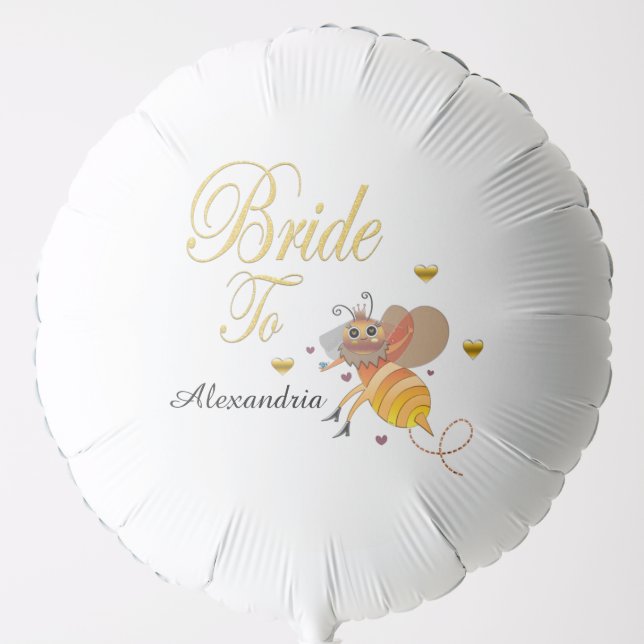 Bride To Bee Bridal Shower Personalize Balloon (Front)