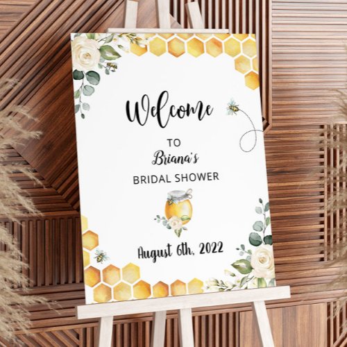 Bride to bee bridal shower welcome foam board