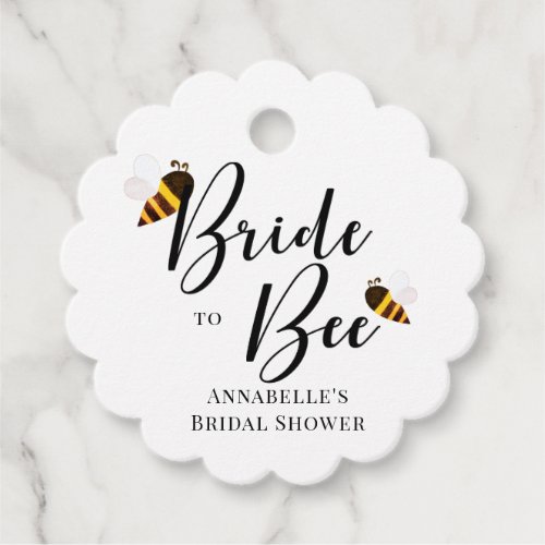 Bride to Bee Bridal Shower White Thank You Favor Tags