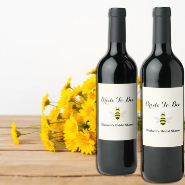 Bride To Bee Bridal Shower Wine Label (Creator Uploaded)
