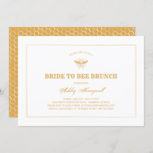 Bride to Bee Brunch Invitation