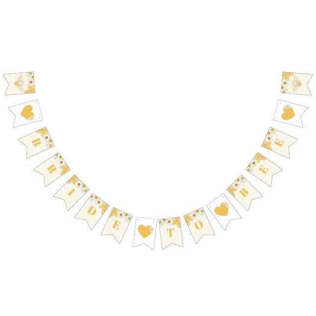 Bride To Bee Bumblebee Honey Sweety Bridal Shower Bunting Flags (All)