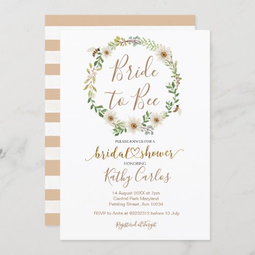 Bride to Bee Daisy Bridal Shower Invitation