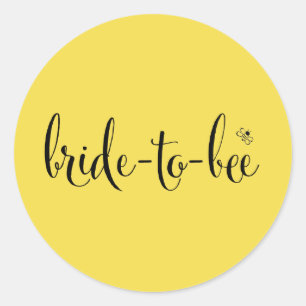 Bride-to-bee Decal in Sunshine Classic Round Sticker
