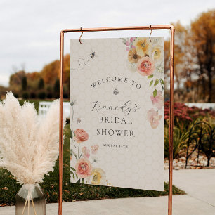 Bride to Bee Floral Baby Shower Welcome Foam Board
