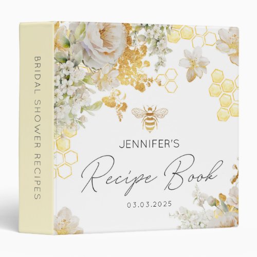 Bride to bee floral bridal shower recipe book 3 ring binder