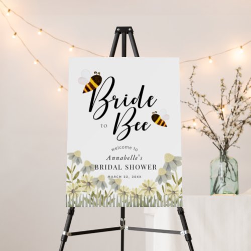 Bride to Bee Floral Bridal Shower Welcome Foam Board