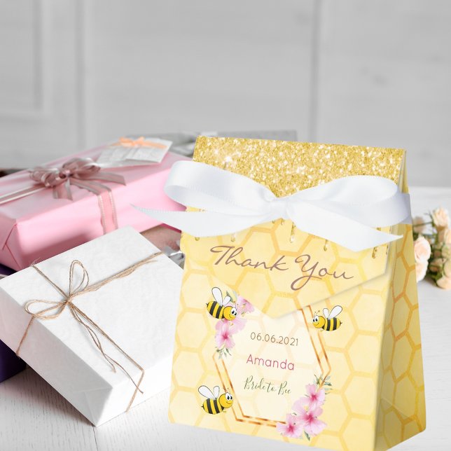 Bride to Bee glitter drips bridal shower thank you Favor Boxes (Creator Uploaded)