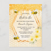 Bride to bee gold glitter bridal shower invitation postcard (Front)