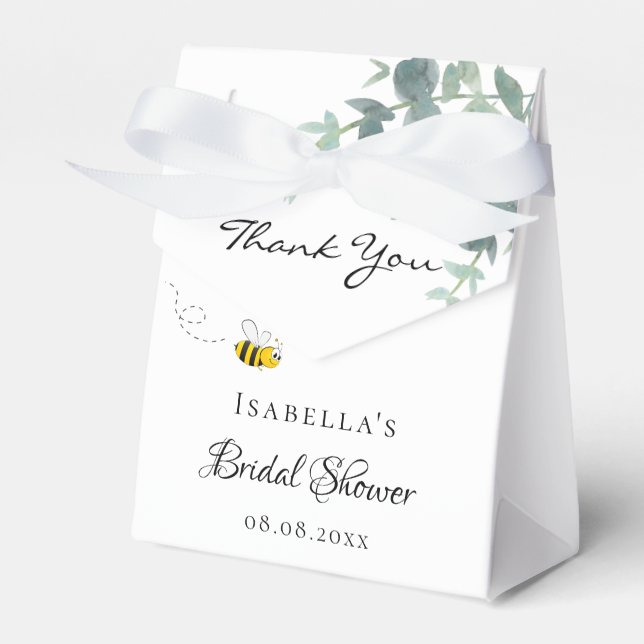 Bride to bee greenery cute thank you favor boxes (Front Side)