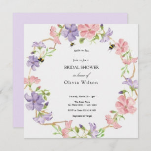 bride to bee greenery elegant bridal shower invitation