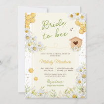Bride to Bee Honey Bumblebee Yellow Bridal Shower Invitation