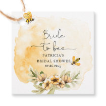 Bride To Bee Honeybee Floral Bridal Shower Favor Tags