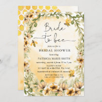 Bride To Bee Honeybee Floral Bridal Shower Invitation