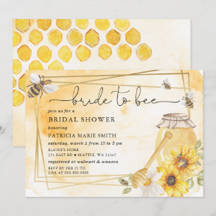 Bride To Bee Honeybee Floral Bridal Shower Invitation