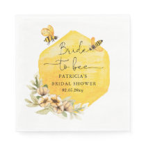 Bride To Bee Honeybee Floral Bridal Shower Napkins