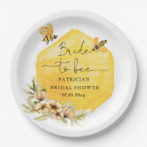 Bride To Bee Honeybee Floral Bridal Shower Paper Plates