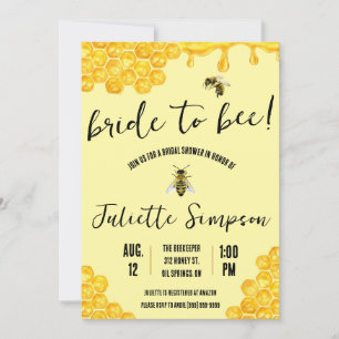 Bride to Bee!  Honeybee, Honey, Bridal Shower Invitation