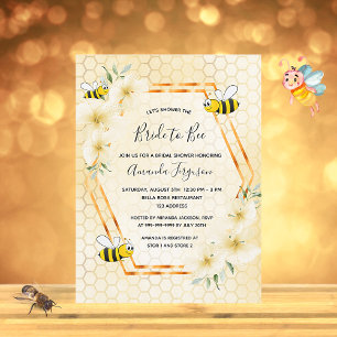 Bride to bee honeycomb bridal shower invitation postcard