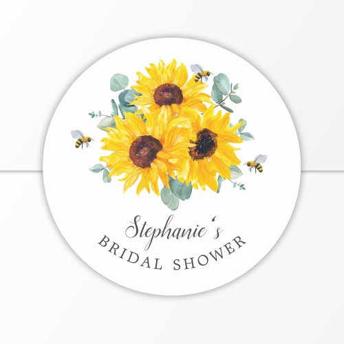 Bride To Bee Honeycomb Sunflower Bridal Shower  Classic Round Sticker