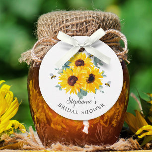 Bride To Bee Honeycomb Sunflower Bridal Shower Favor Tags