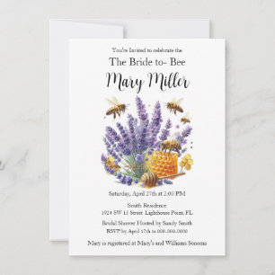 Bride-to-Bee Lavender Honey Bridal Shower  Invitation