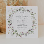 Bride to Bee Lavender Wildflower Bridal Shower Inv Invitation<br><div class="desc">Bee-themed Wildflower bridal shower invitation featuring a delicate watercolor wreath of greenery and lavender wildflowers with buzzing bees.  Personalize with your information or click "Click to customize further" to edit font styles,  size and colors.</div>