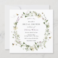 Bride to Bee Lavender Wildflower Bridal Shower Invitation