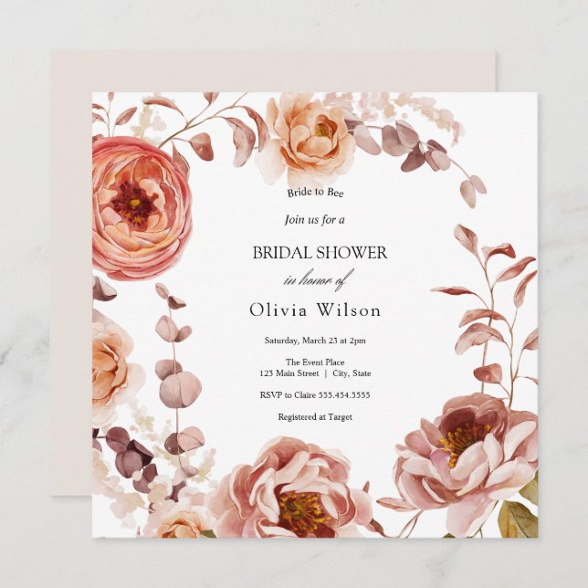 Bride to Bee Lavender Wildflower Bridal Shower  Invitation (Front/Back)