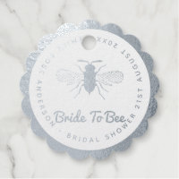 Bride To BEE - Monogram Bridal Shower Thank You Foil Favor Tags