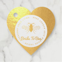 Bride To BEE - Monogram Bridal Shower Thank You Foil Favor Tags