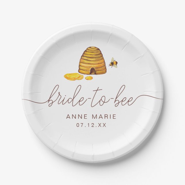 Bride to Bee  Paper Plates (Front)
