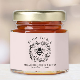 Bride To Bee Pink Bridal Shower Honey Jar Favors