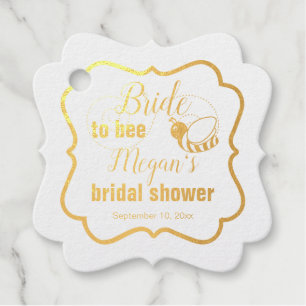 Bride to Bee Quote Photo Bridal Shower Foil Favor Tags