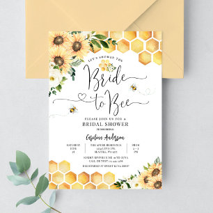 Bride to Bee Rustic Bridal Wedding Couple Shower Invitation